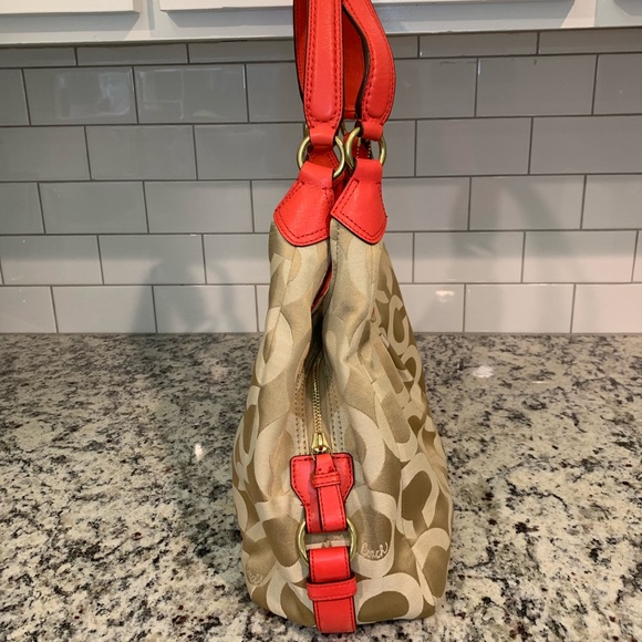 Fabric and Leather Coach Purse - Picture 2 of 8